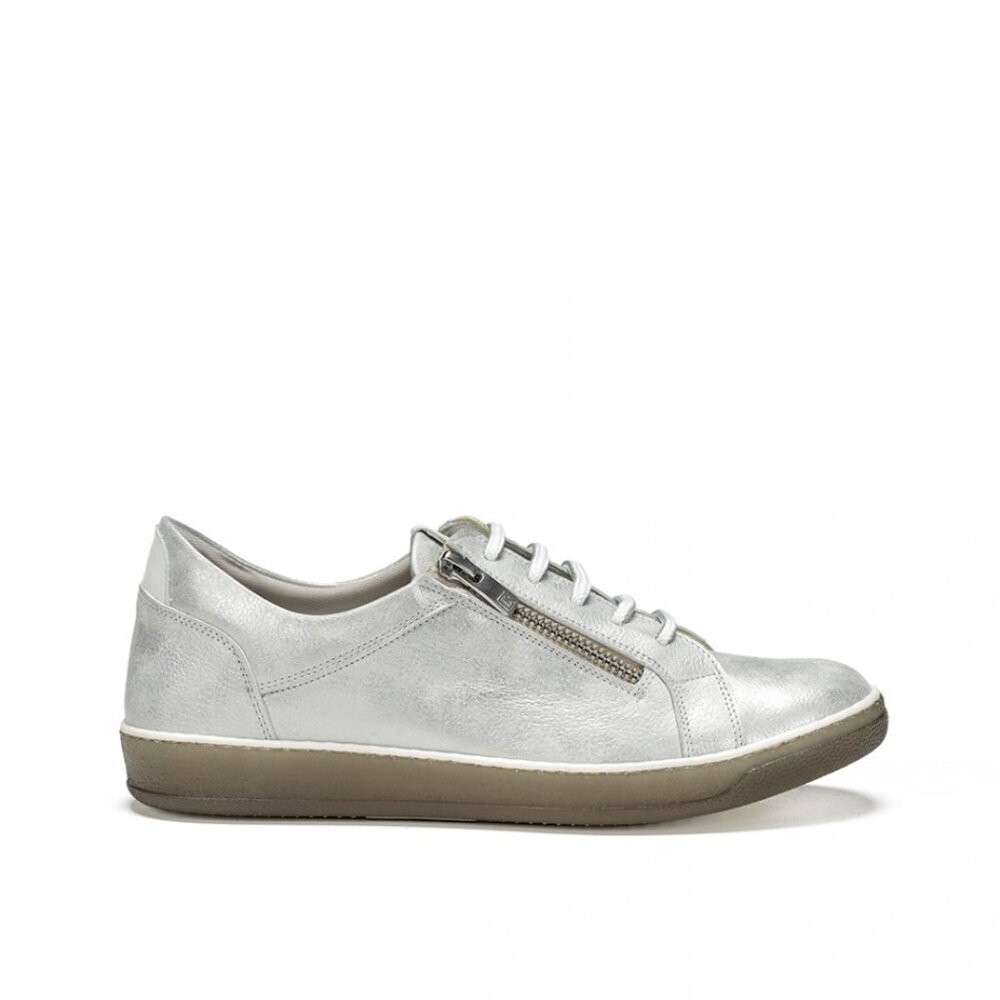 Dorking By Fluchos Karen Silver Metallic Lace Shoes Sneakers